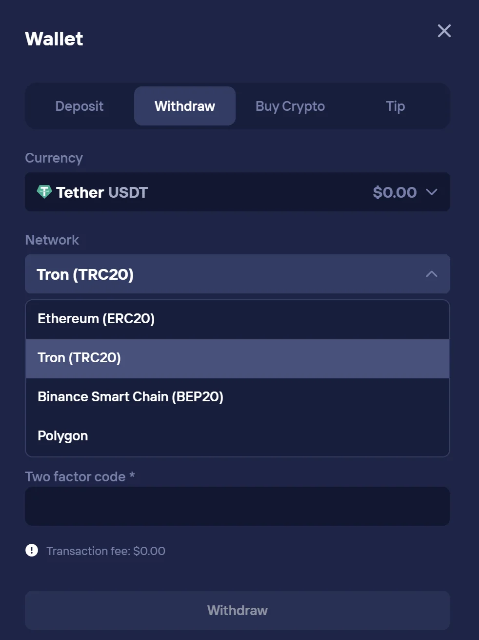 Duel5.com withdrawal interface showing crypto amount and wallet address input